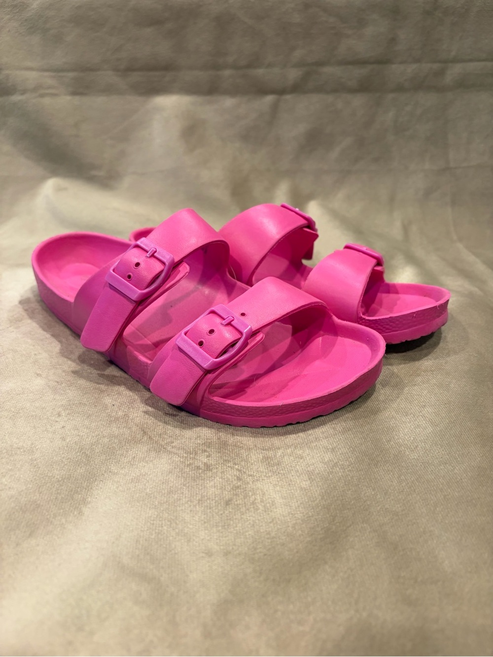 Target Hot Pink Double-Buckle Slide Sandals